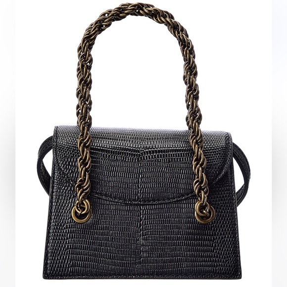 MOSCHINO NWT  Black Solid Padlock Crossbody Leather Handbag - Picture 10 of 10